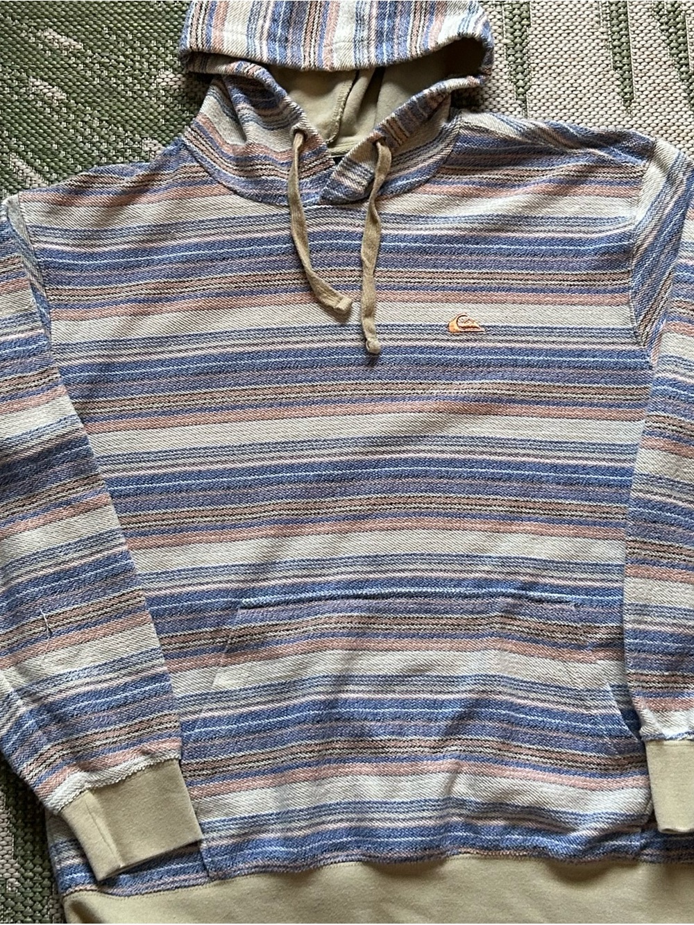Quiksilver Multicolor Striped Hoodie in Blue and Tan